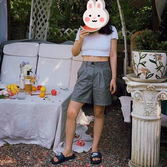 Women's Grey Suit Shorts Size M (Waist 70cm) - Picture 2 of 3